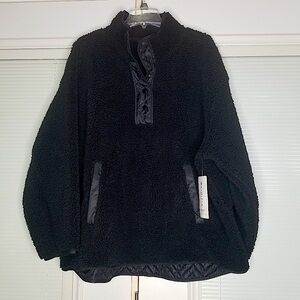 Athleta Black Teddy Fleece Pullover Jacket - 2X